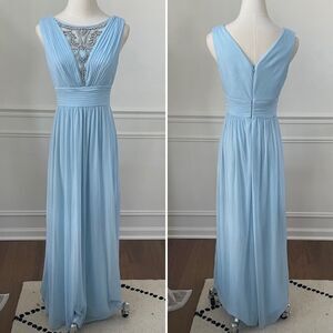 Melrose Bridal Light Blue Rhinestone Formal Gown 2